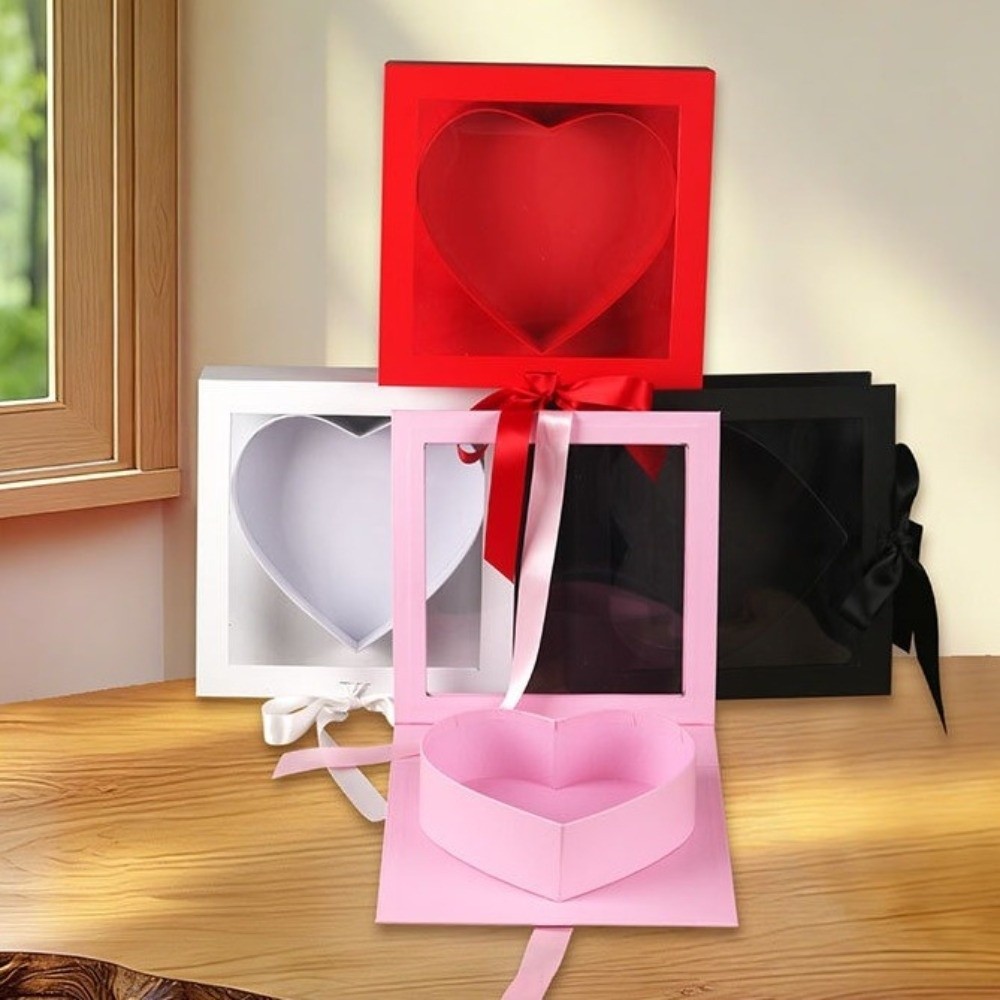Packaging - صندوق هدايا عيد الأم بنافذة شفافة،